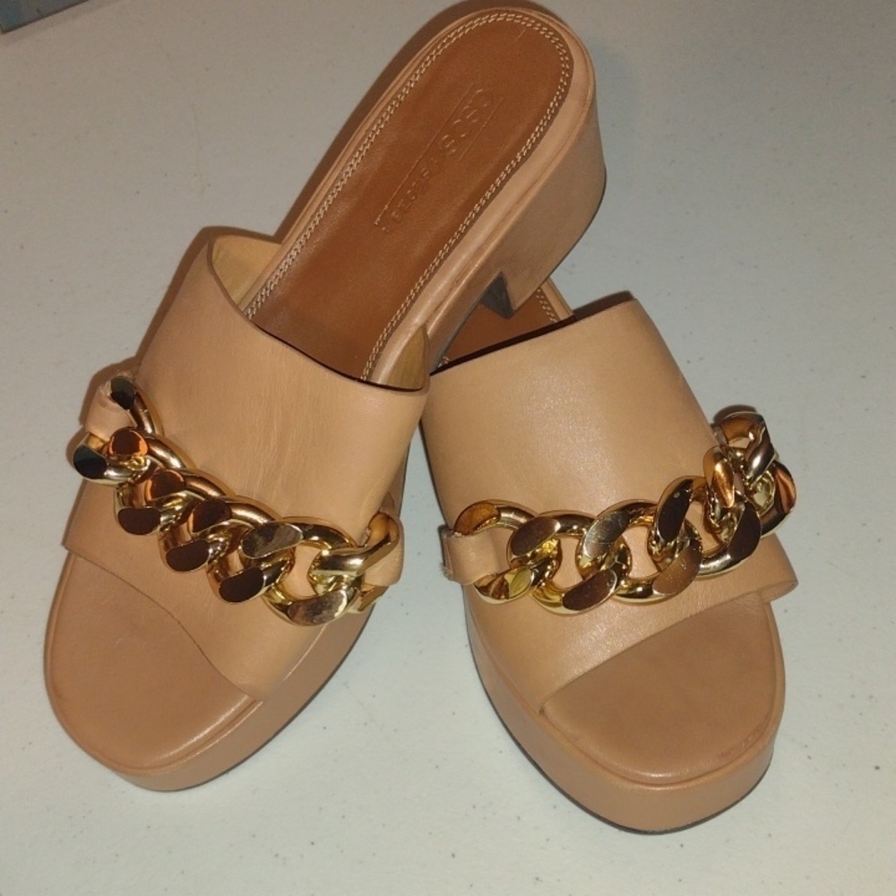 ASOS Design  Flatform Platform Chunky Chain Detail Sandals size 7